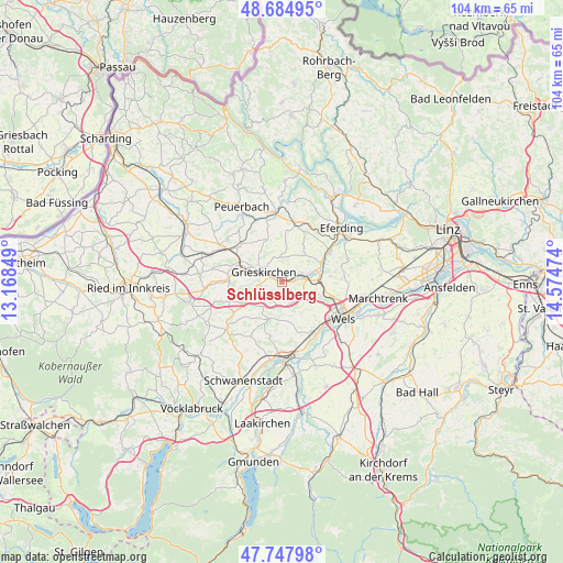 Schlüsslberg on map