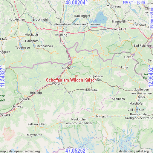 Scheffau am Wilden Kaiser on map