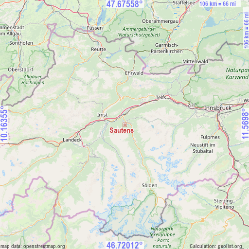 Sautens on map