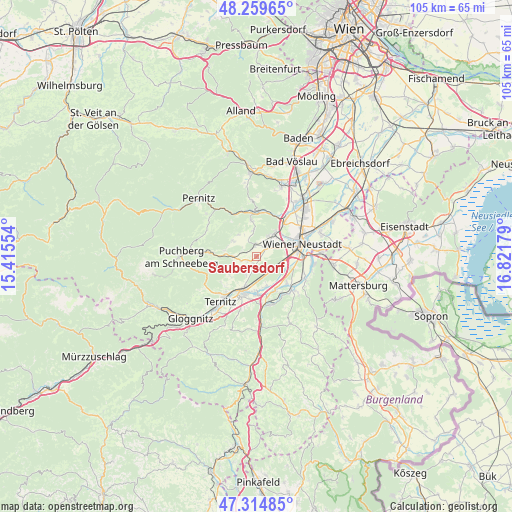 Saubersdorf on map