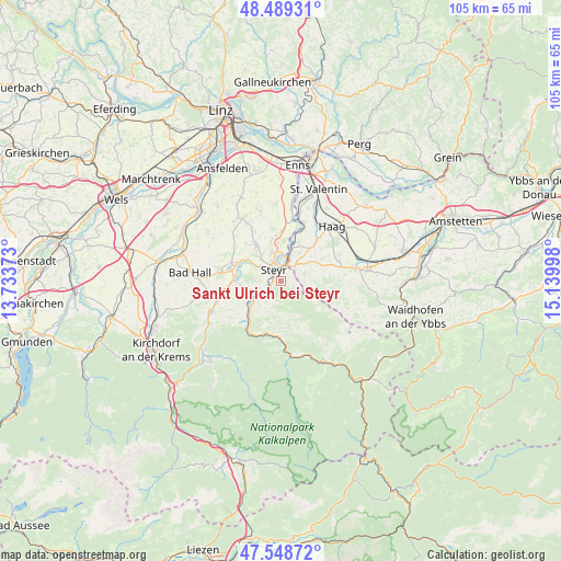 Sankt Ulrich bei Steyr on map