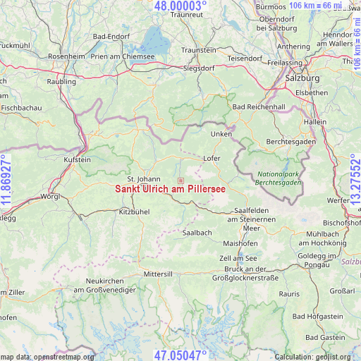 Sankt Ulrich am Pillersee on map