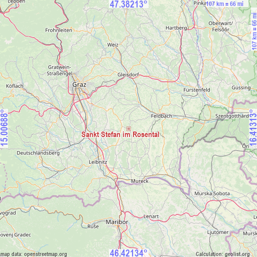 Sankt Stefan im Rosental on map