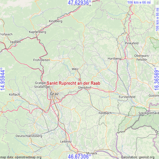 Sankt Ruprecht an der Raab on map