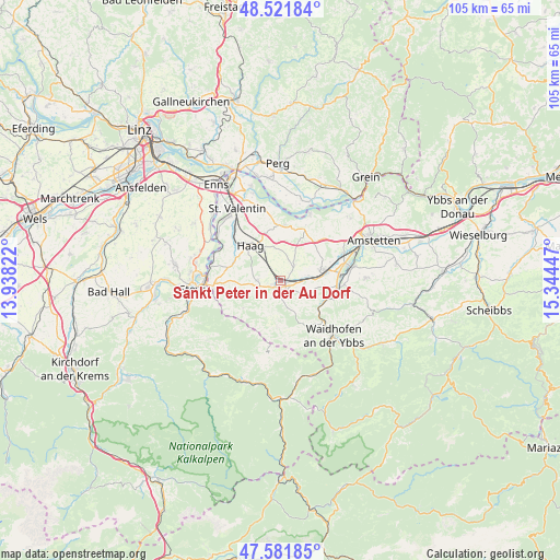 Sankt Peter in der Au Dorf on map