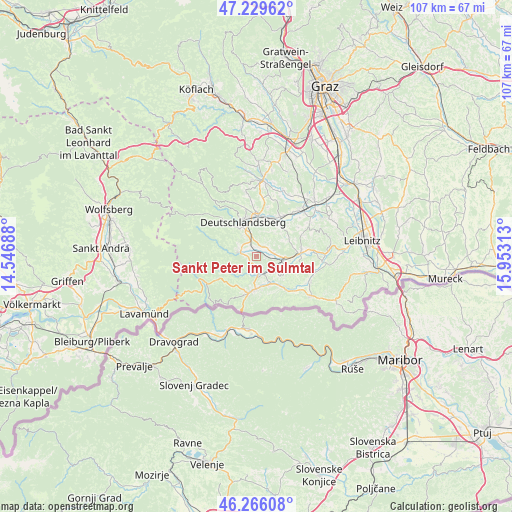 Sankt Peter im Sulmtal on map