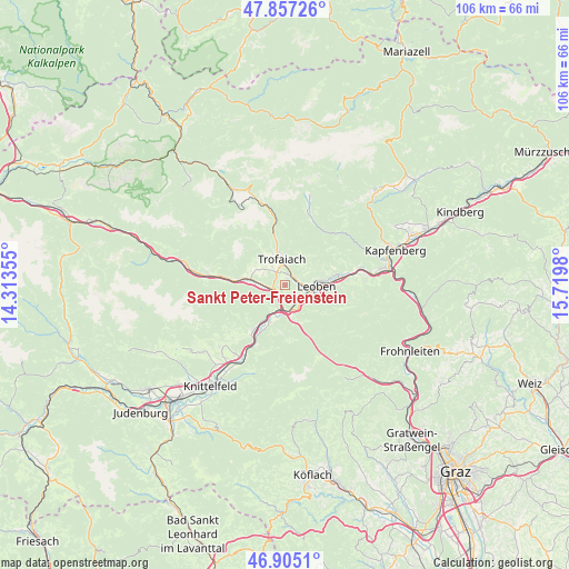 Sankt Peter-Freienstein on map