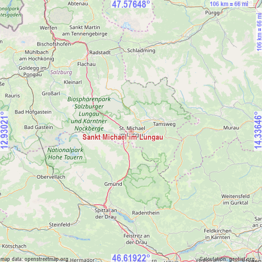 Sankt Michael im Lungau on map
