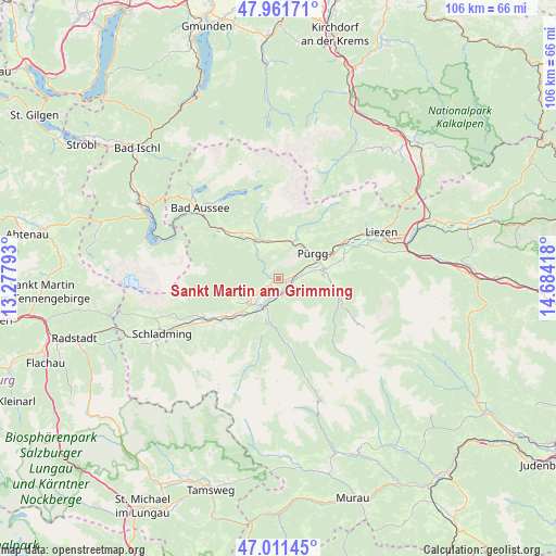 Sankt Martin am Grimming on map