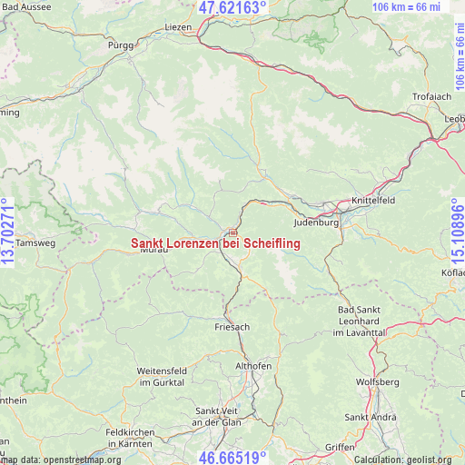 Sankt Lorenzen bei Scheifling on map