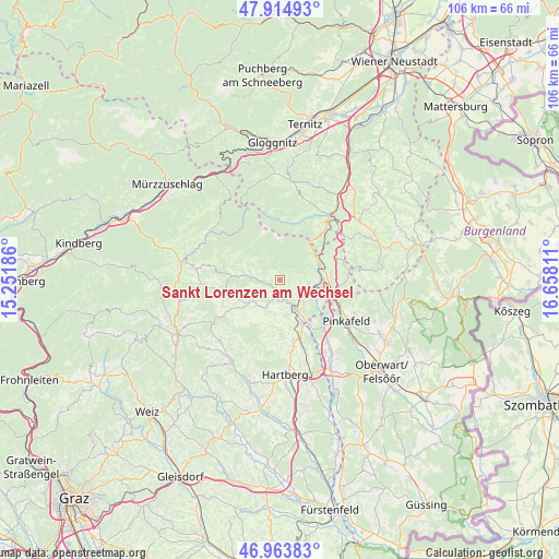 Sankt Lorenzen am Wechsel on map