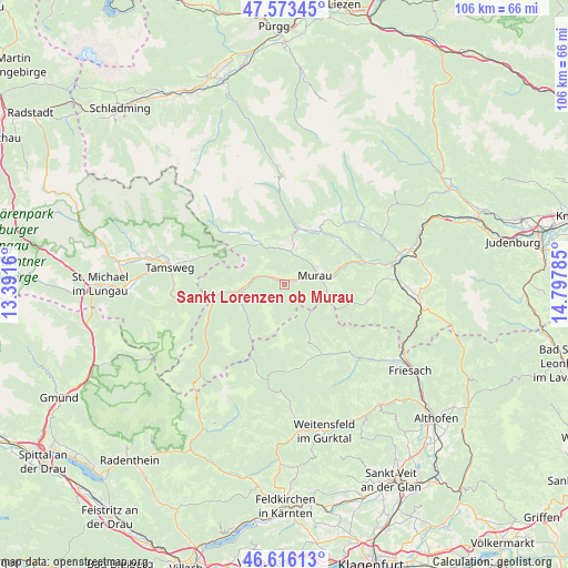 Sankt Lorenzen ob Murau on map