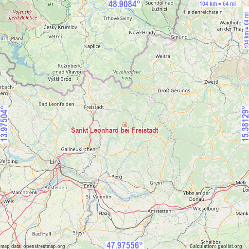 Sankt Leonhard bei Freistadt on map