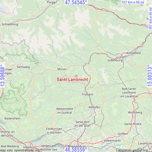 Sankt Lambrecht on map