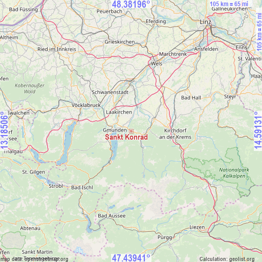 Sankt Konrad on map