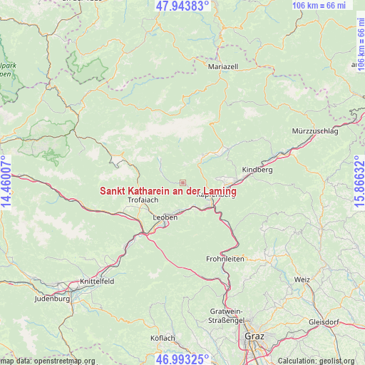 Sankt Katharein an der Laming on map