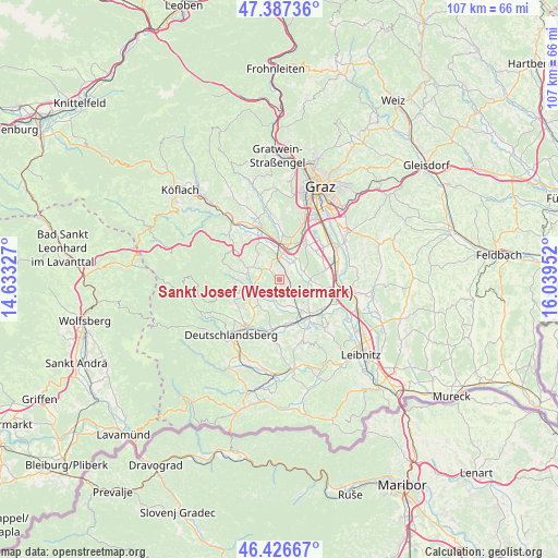 Sankt Josef (Weststeiermark) on map