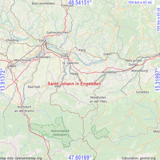 Sankt Johann in Engstetten on map