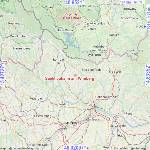 Sankt Johann am Wimberg on map