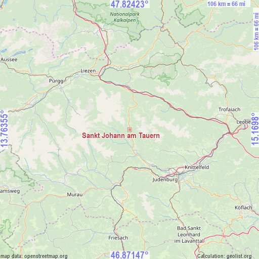 Sankt Johann am Tauern on map