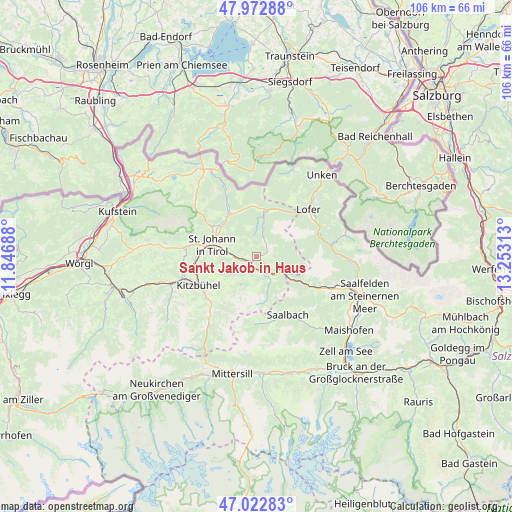 Sankt Jakob in Haus on map