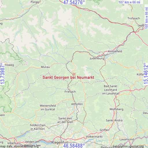 Sankt Georgen bei Neumarkt on map