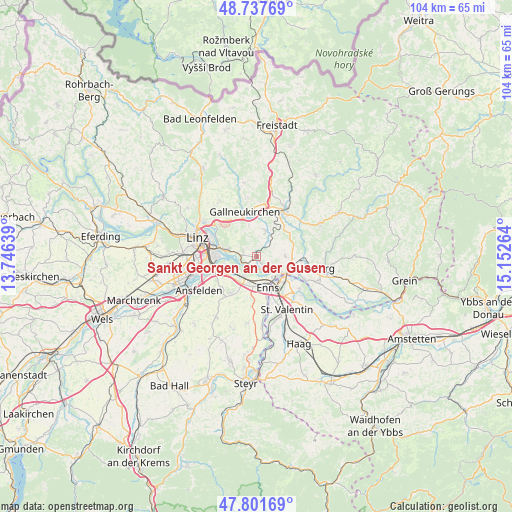 Sankt Georgen an der Gusen on map