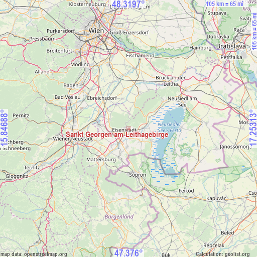 Sankt Georgen am Leithagebirge on map