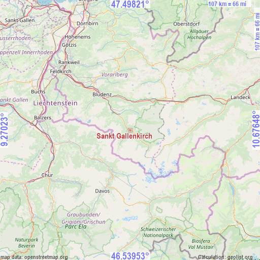 Sankt Gallenkirch on map