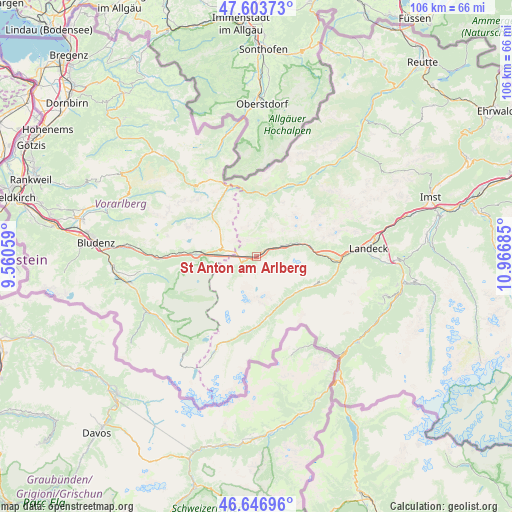 St Anton am Arlberg on map