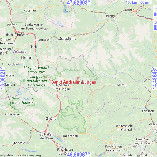 Sankt Andrä im Lungau on map