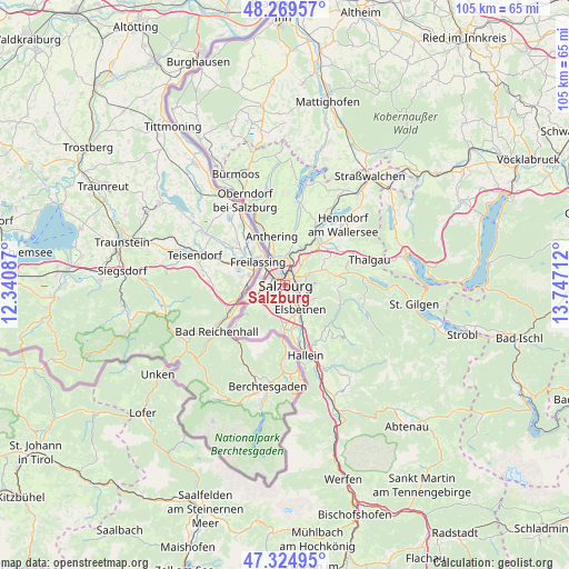 Salzburg on map
