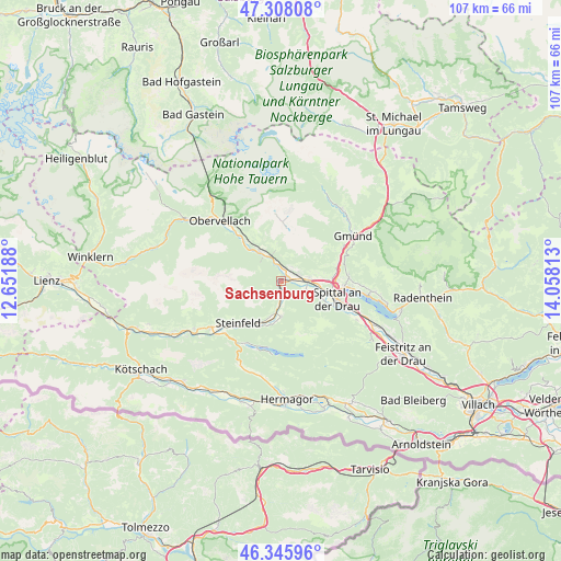 Sachsenburg on map