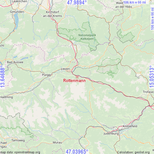 Rottenmann on map