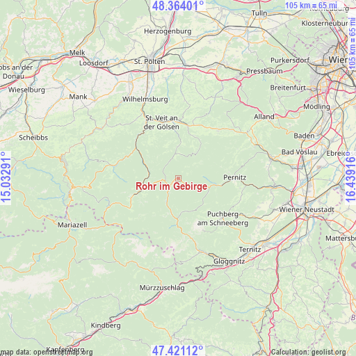 Rohr im Gebirge on map