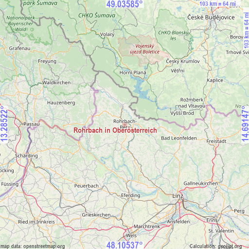 Rohrbach in Oberösterreich on map
