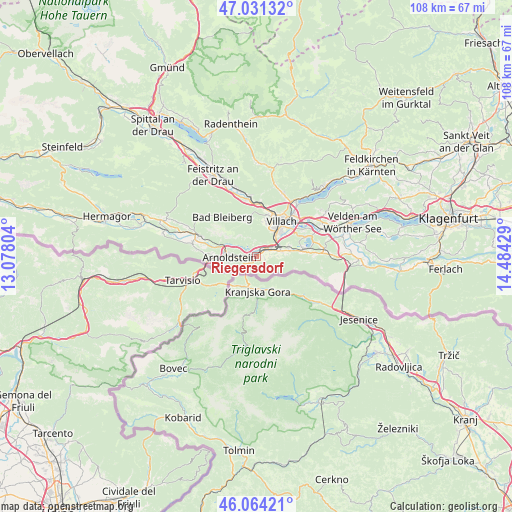 Riegersdorf on map