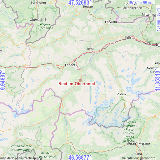 Ried im Oberinntal on map