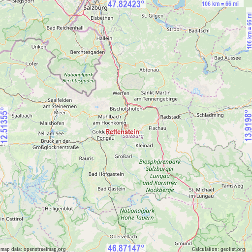 Rettenstein on map