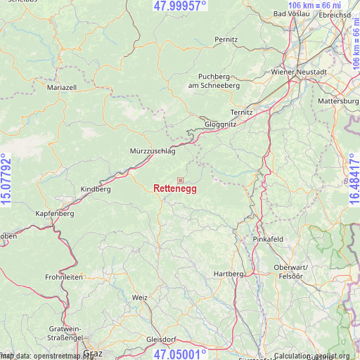 Rettenegg on map