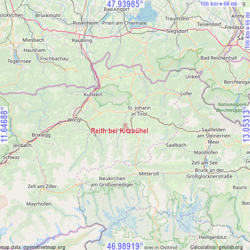 Reith bei Kitzbühel on map