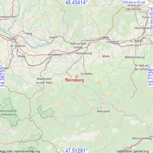 Reinsberg on map