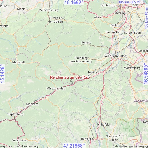Reichenau an der Rax on map