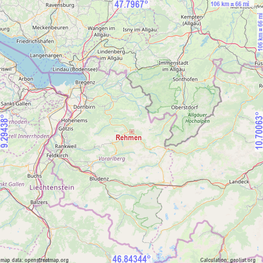 Rehmen on map