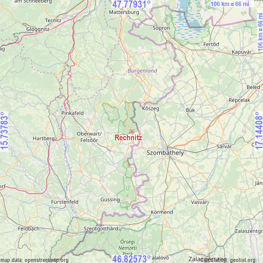 Rechnitz on map