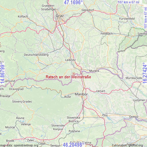 Ratsch an der Weinstraße on map