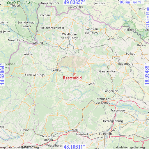 Rastenfeld on map