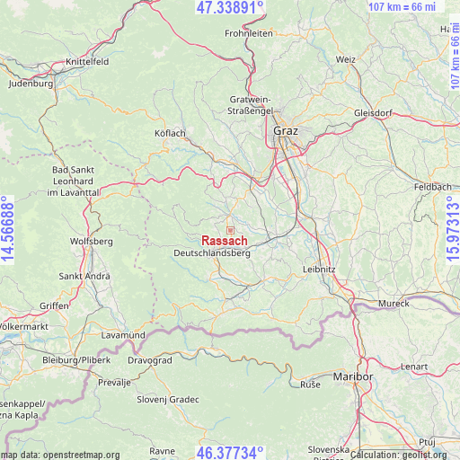 Rassach on map