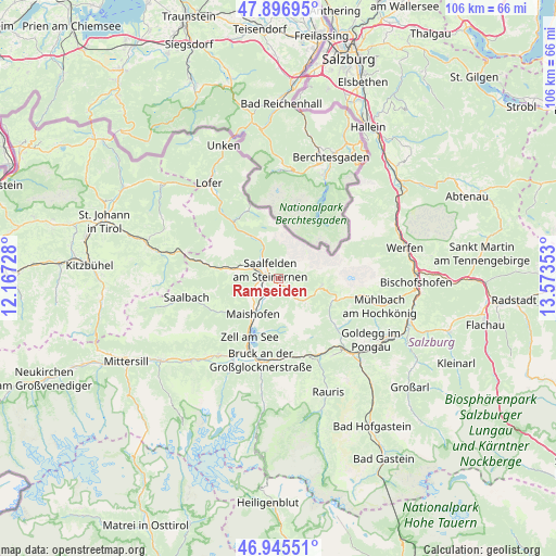 Ramseiden on map