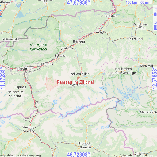 Ramsau im Zillertal on map